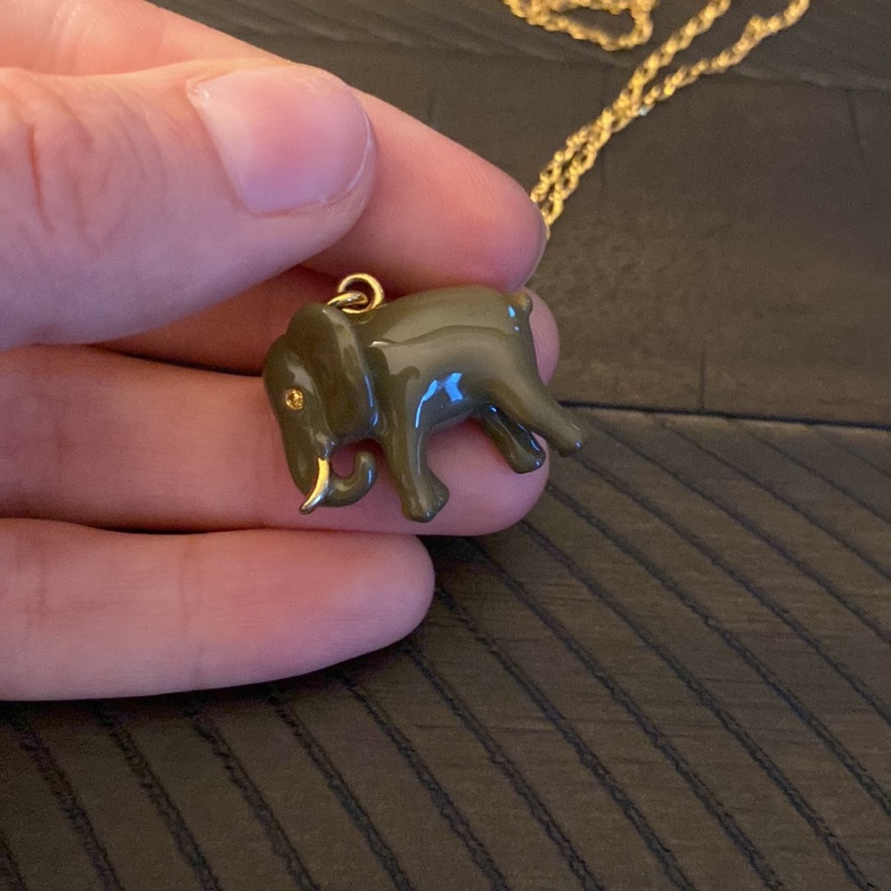 Jcrew - elephant pendant long necklace